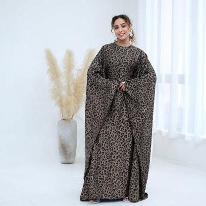 Leopard Print Batwing Maxi Dress(MA450) - A-1 Thread Vault