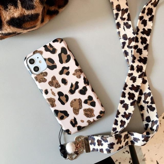 Leopard Print Lanyard iPhone Case - A-1 Thread Vault