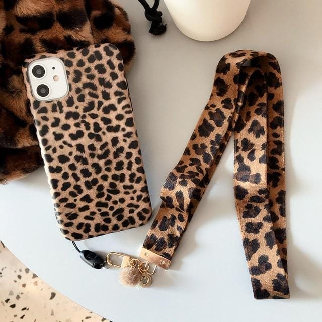 Leopard Print Lanyard iPhone Case - A-1 Thread Vault