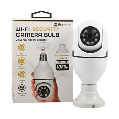 LifeWare Wireless 360-Degree Light Bulb Security Camera - A-1 Thread Vault