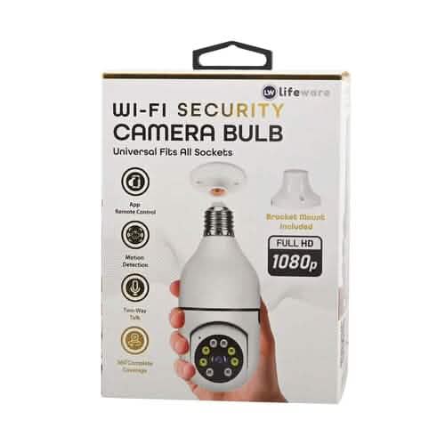 LifeWare Wireless 360-Degree Light Bulb Security Camera - A-1 Thread Vault