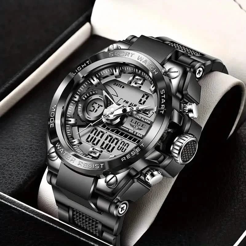 LIGE Men Digital Military Waterproof Watch - A-1 Thread Vault