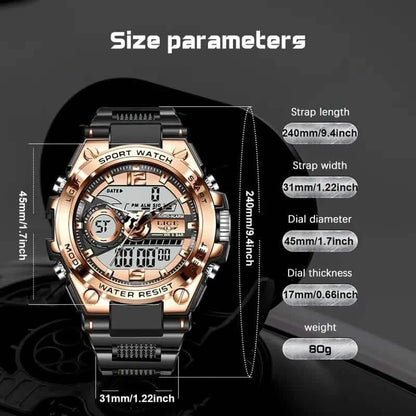 LIGE Men Digital Military Waterproof Watch - A-1 Thread Vault