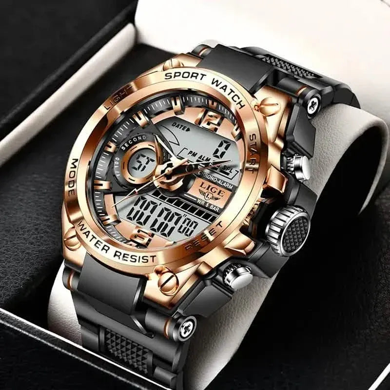 LIGE Men Digital Military Waterproof Watch - A-1 Thread Vault