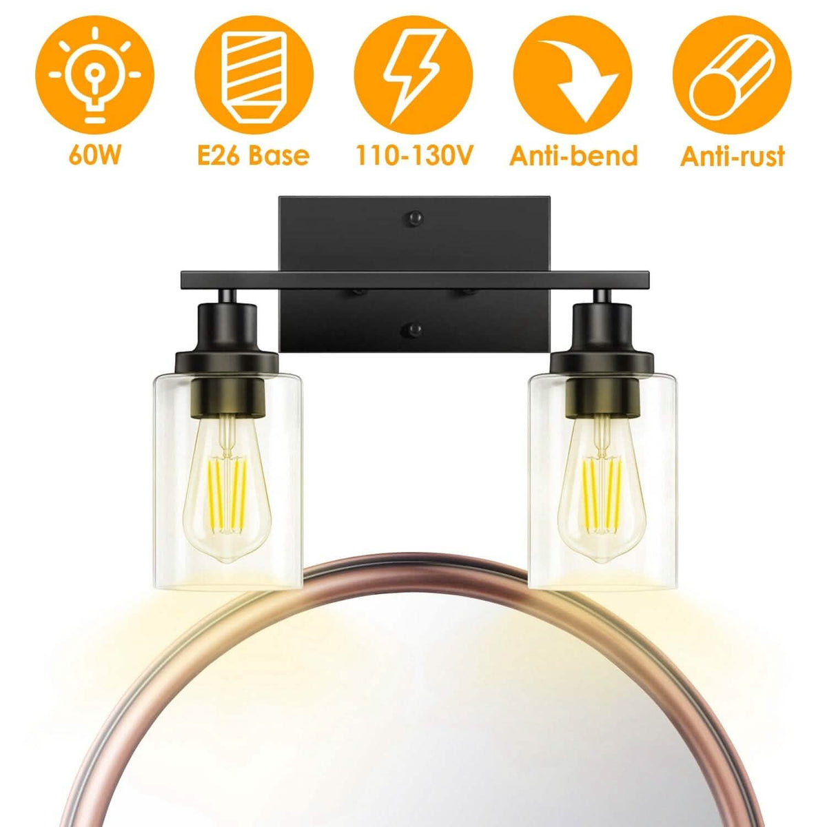 Light Wall Scone Lighting with Clear Glass - A-1 Thread Vault