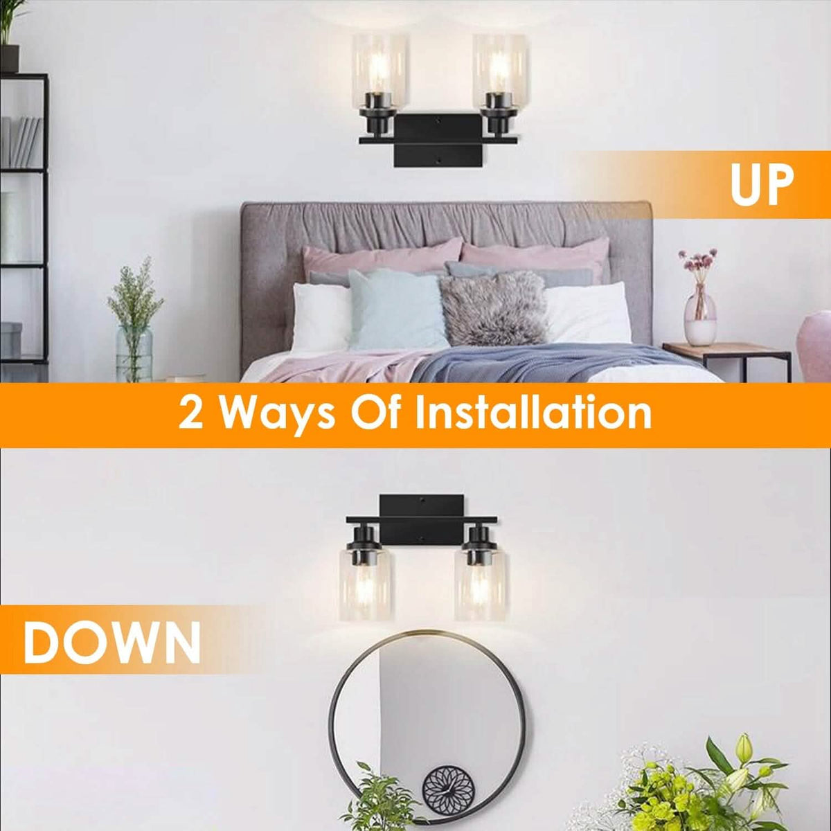 Light Wall Scone Lighting with Clear Glass - A-1 Thread Vault