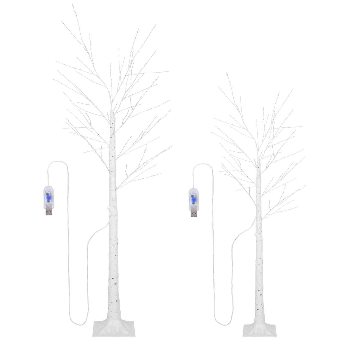 Lighted Birch Tree Artificial White Birch Tree Wig with 8 Warm White Lighting Modes - A-1 Thread Vault