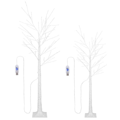Lighted Birch Tree Artificial White Birch Tree Wig with 8 Warm White Lighting Modes - A-1 Thread Vault
