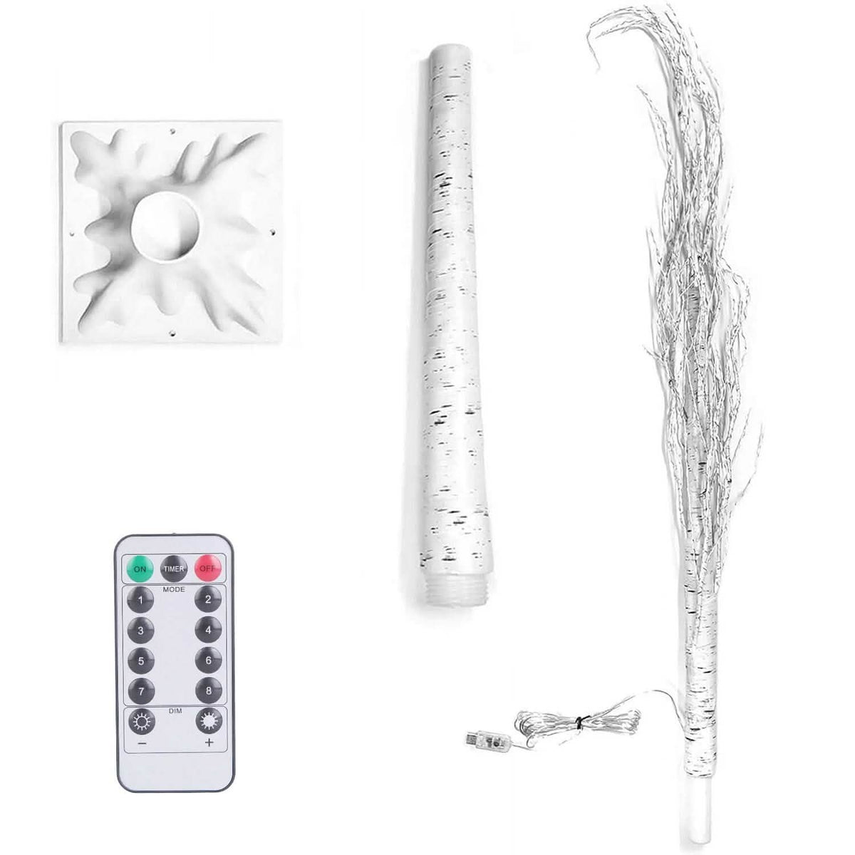 Lighted Birch Tree Artificial White Birch Tree Wig with 8 Warm White Lighting Modes - A-1 Thread Vault