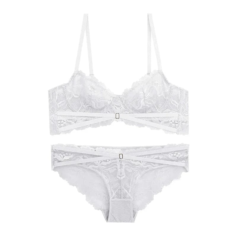 Logirlve Ultra-thin Bra Set Lingerie Push Up Brassiere Embroidery Lace Underwear Set Sexy Straps Panties For Women underwear - A-1 Thread Vault