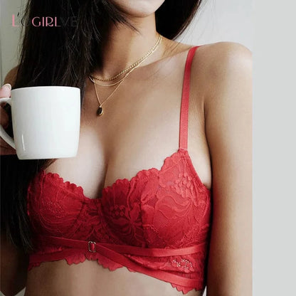 Logirlve Ultra-thin Bra Set Lingerie Push Up Brassiere Embroidery Lace Underwear Set Sexy Straps Panties For Women underwear - A-1 Thread Vault