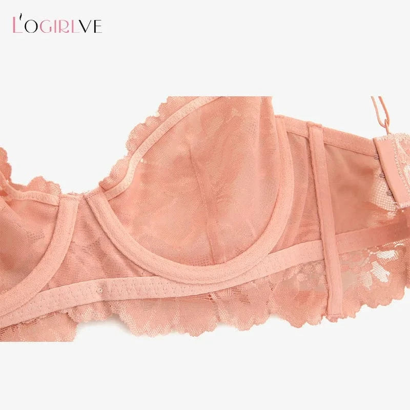 Logirlve Ultra-thin Bra Set Lingerie Push Up Brassiere Embroidery Lace Underwear Set Sexy Straps Panties For Women underwear - A-1 Thread Vault