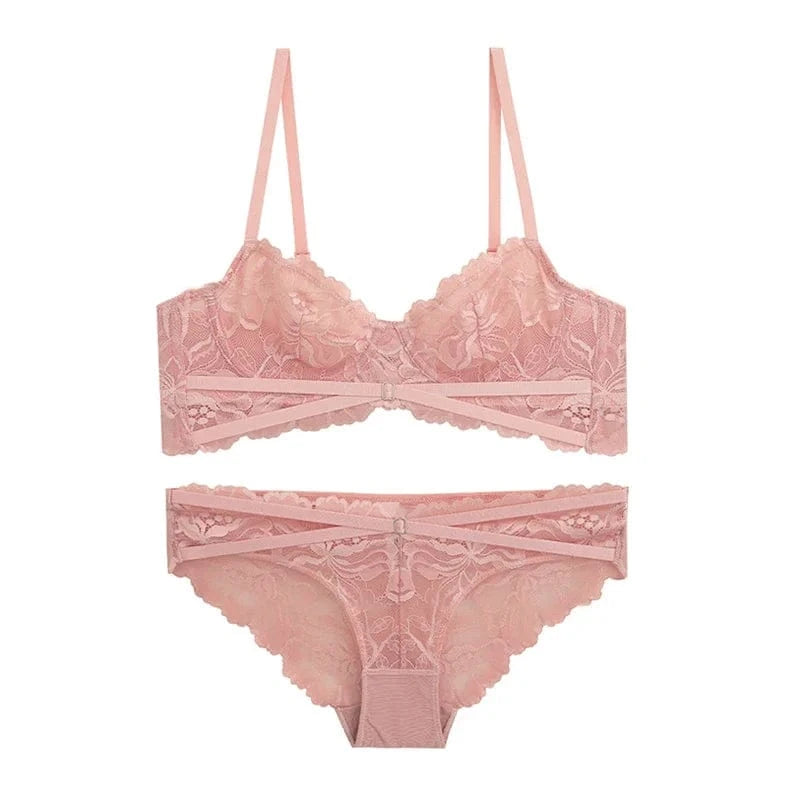 Logirlve Ultra-thin Bra Set Lingerie Push Up Brassiere Embroidery Lace Underwear Set Sexy Straps Panties For Women underwear - A-1 Thread Vault