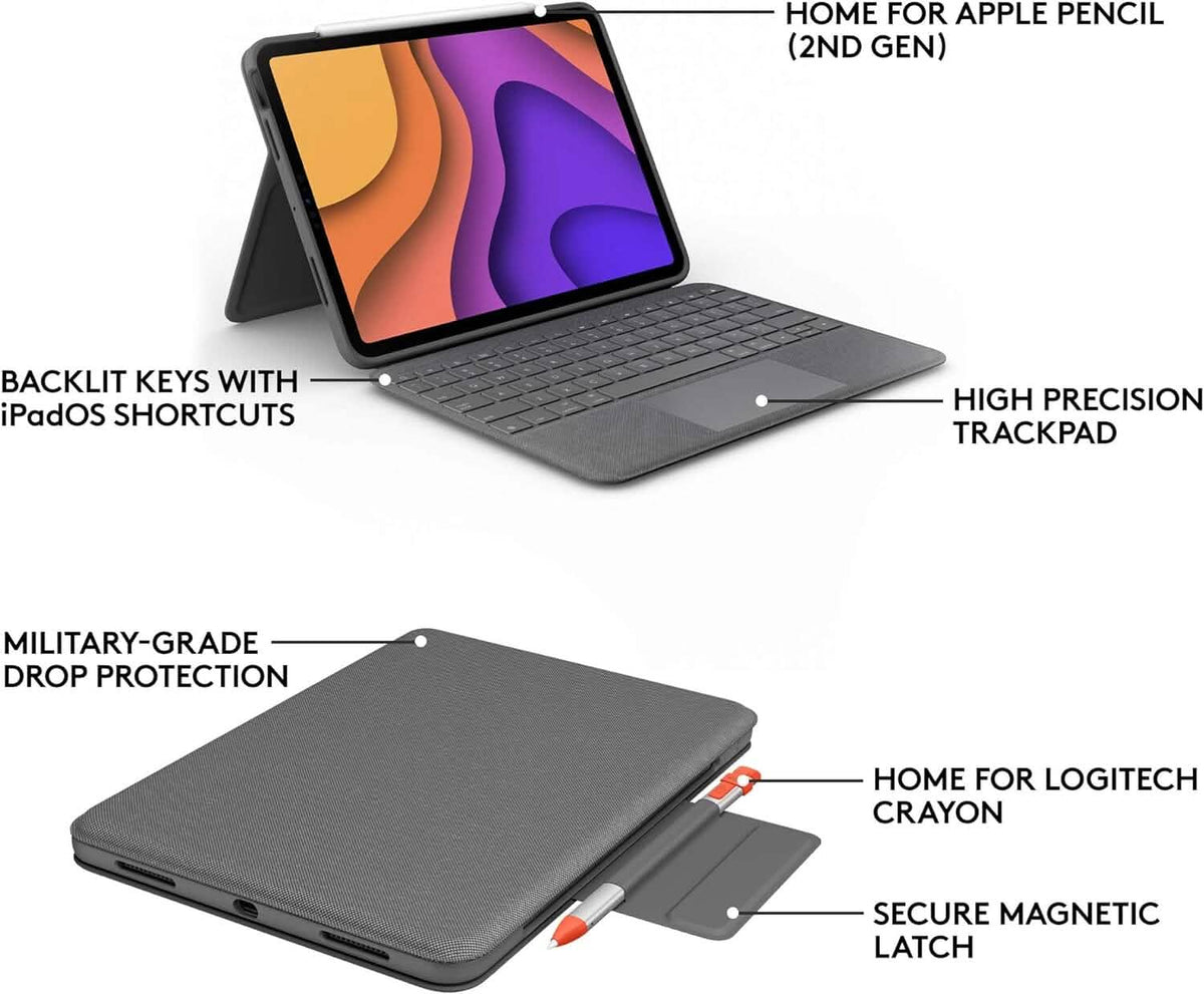 Logitech Folio Touch iPad Keyboard Case with Trackpad and Smart Connector for iPad Air (4th Generation) – Graphite Apple Exclusive - A-1 Thread Vault