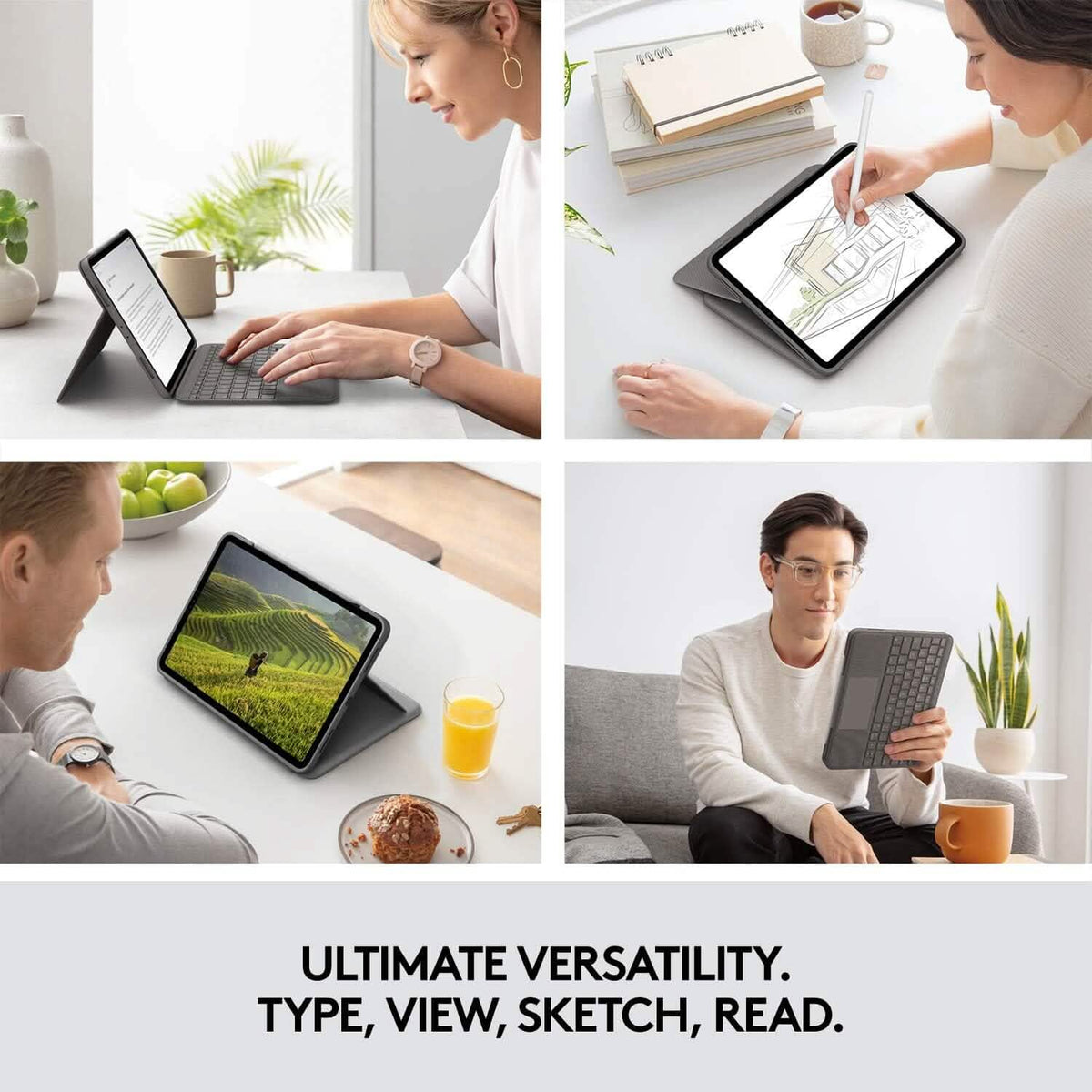 Logitech Folio Touch iPad Keyboard Case with Trackpad and Smart Connector for iPad Air (4th Generation) – Graphite Apple Exclusive - A-1 Thread Vault