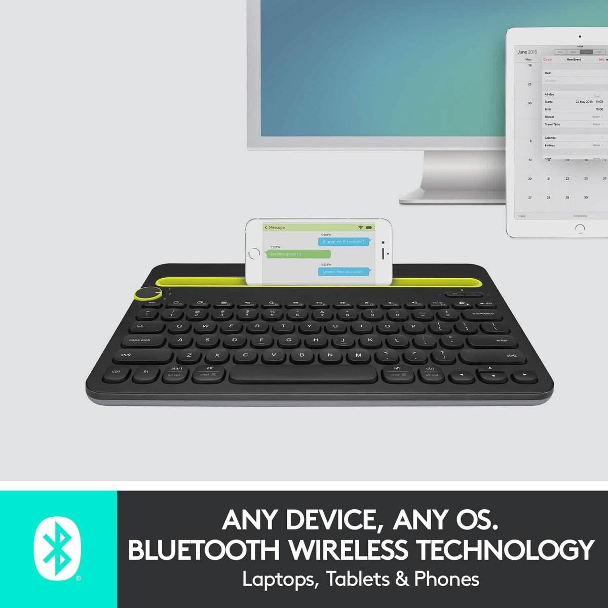 Logitech K480 Bluetooth Multi-Device Keyboard Black - A-1 Thread Vault