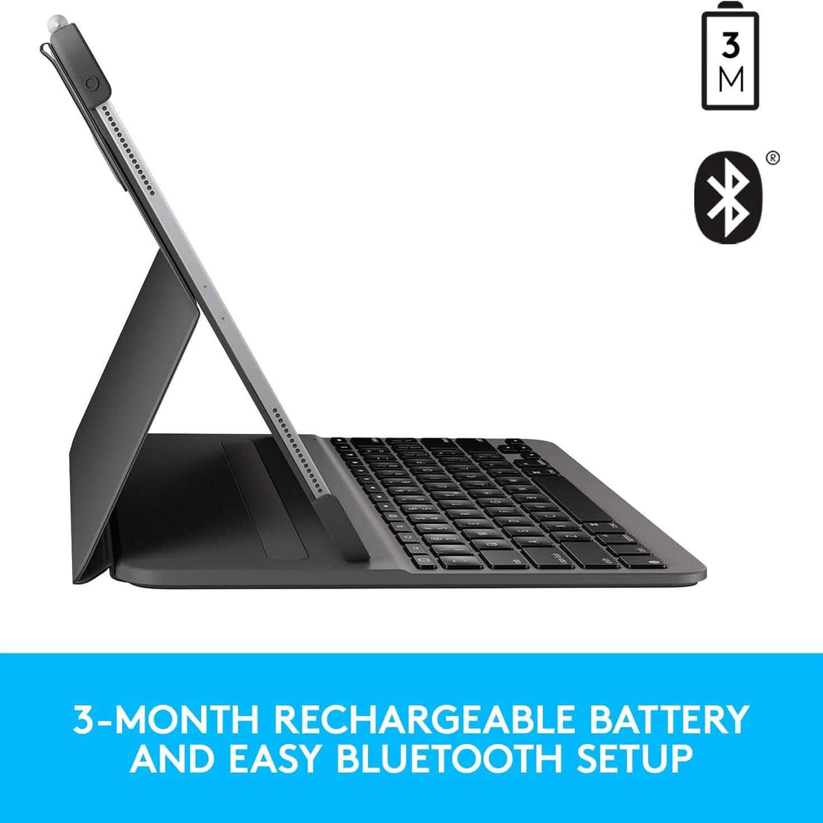 Logitech Slim Folio Pro Backlit Bluetooth Keyboard Case for iPad Pro 11-inch (1st, 2nd, 3rd, 4th Gen- 2018, 2020, 2021, 2022) (Refurbished) - A-1 Thread Vault