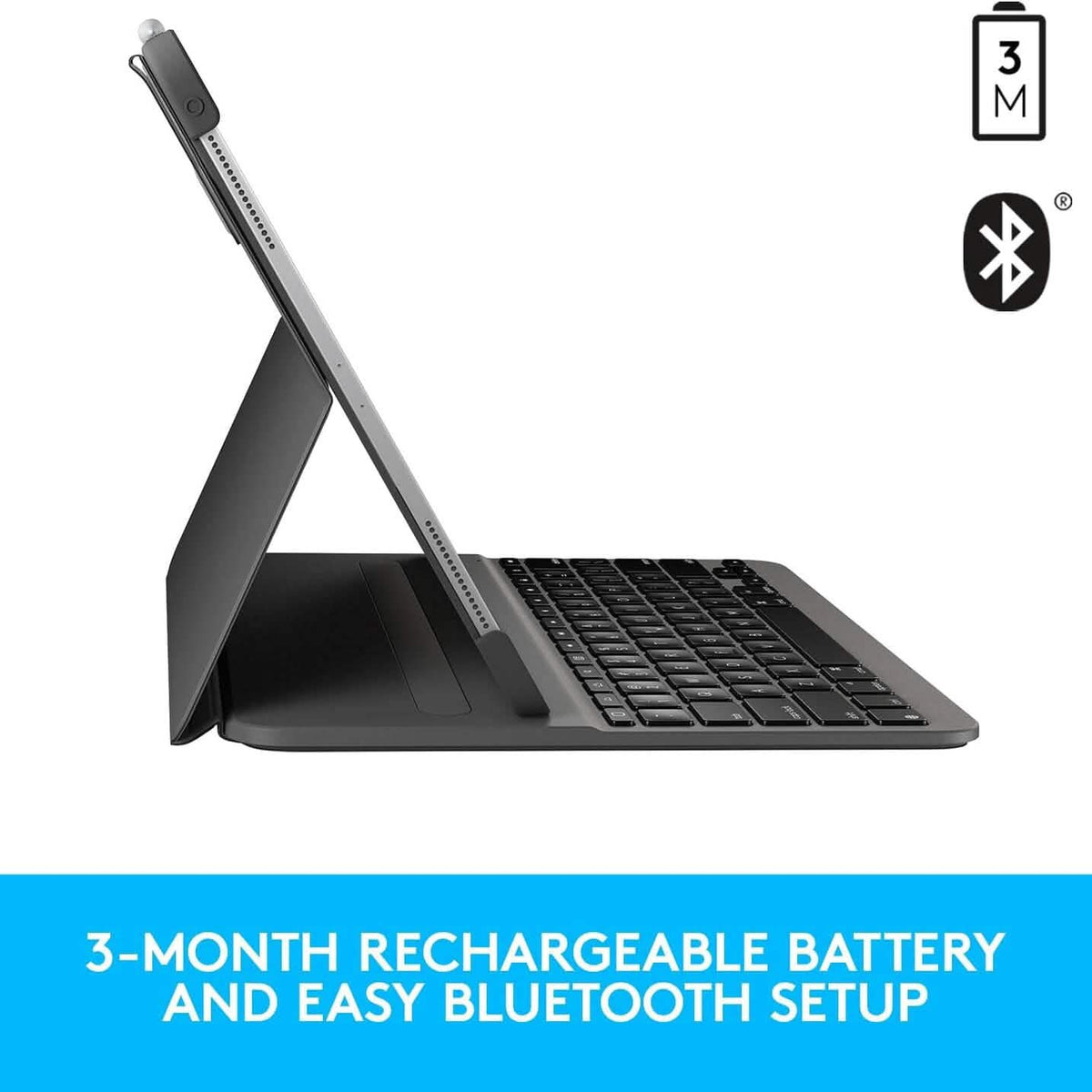 Logitech SLIM FOLIO PRO Backlit Bluetooth Keyboard Case for iPad Pro 12.9-inch (3rd and 4th Gen) (Refurbished) - A-1 Thread Vault