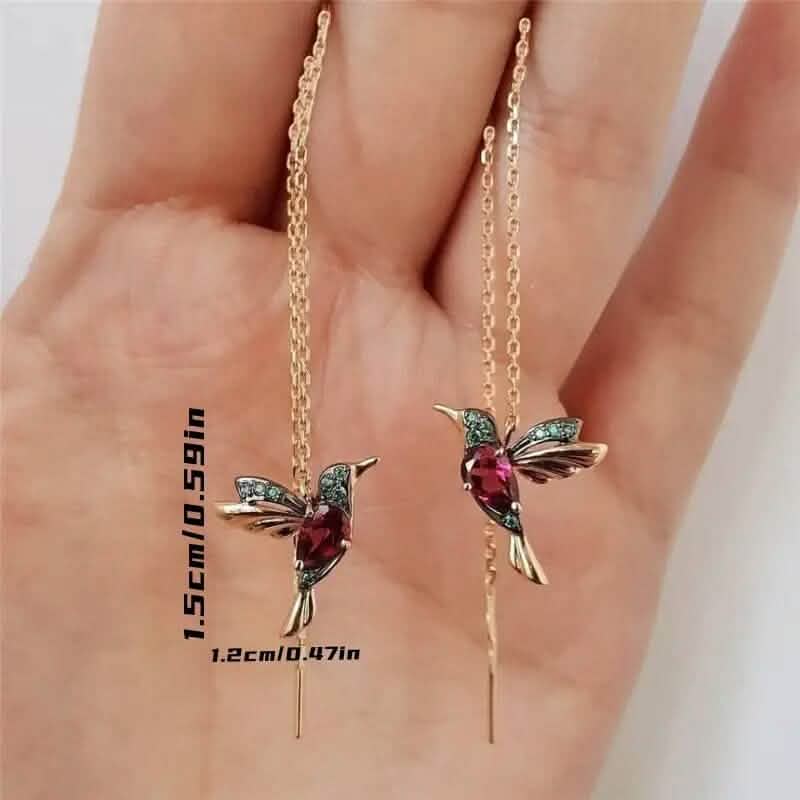 Long Hummingbird Animal Earrings - A-1 Thread Vault