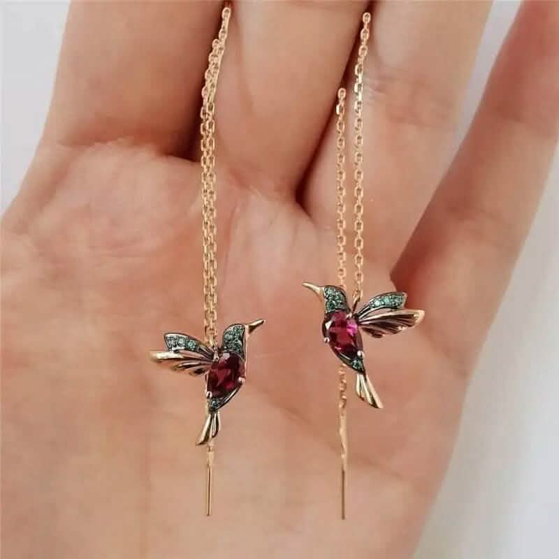 Long Hummingbird Animal Earrings - A-1 Thread Vault