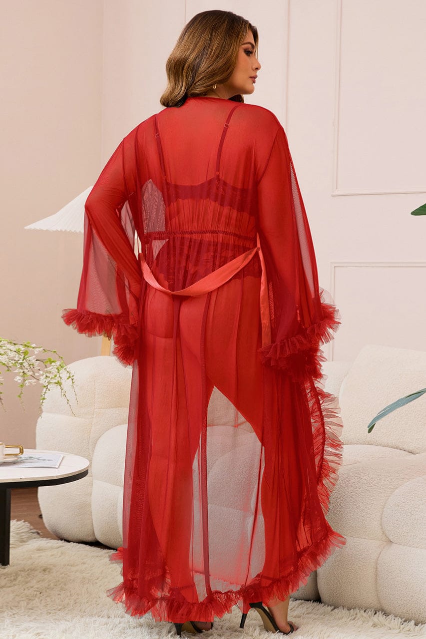 Long Mesh Robe with Ruffles - A-1 Thread Vault