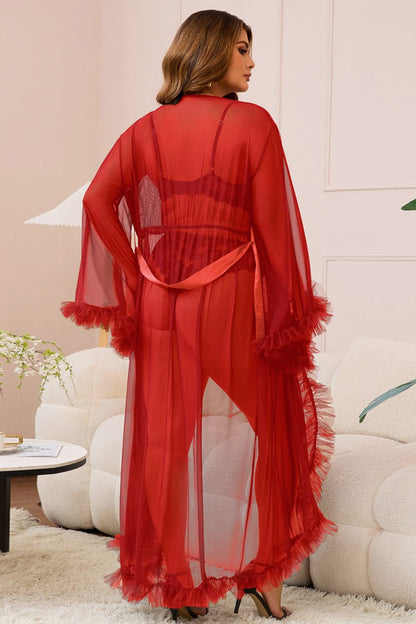Long Mesh Robe with Ruffles - A-1 Thread Vault