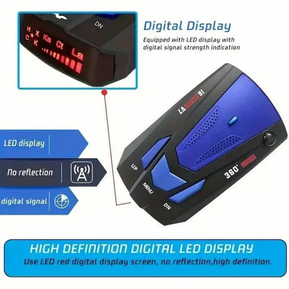 Long Range Car Detection System,City/Hwy Speed Alarm & POP Fast Scan, Automatic 360° Detection With Voice Prompt - A-1 Thread Vault