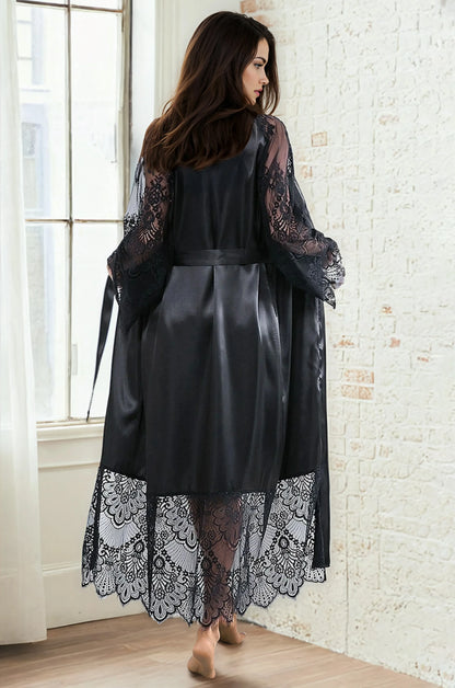 Long Satin and Lace Robe - A-1 Thread Vault