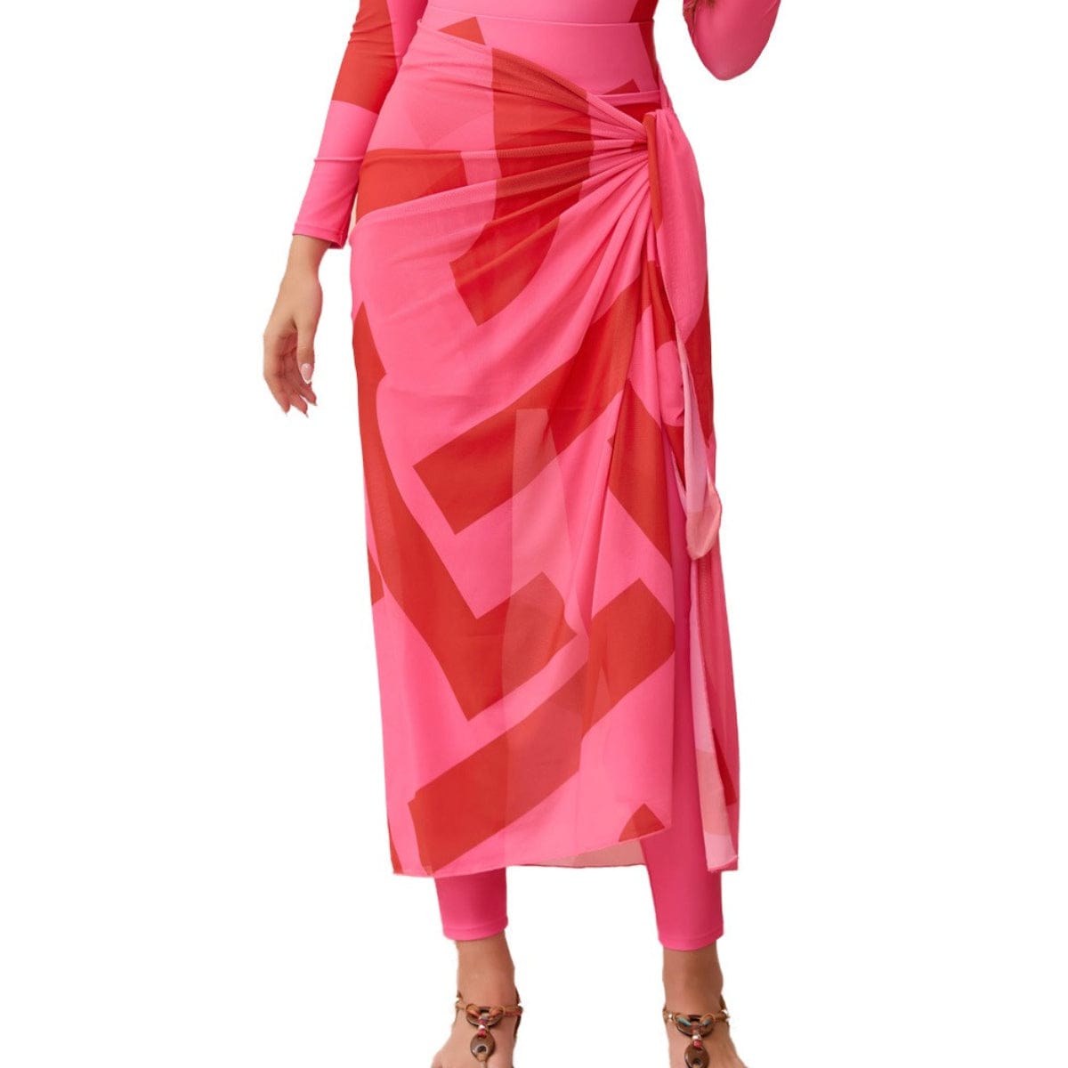 Long Sleeve Peplum Swim Set(MB025) - A-1 Thread Vault