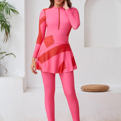 Long Sleeve Peplum Swim Set(MB025) - A-1 Thread Vault