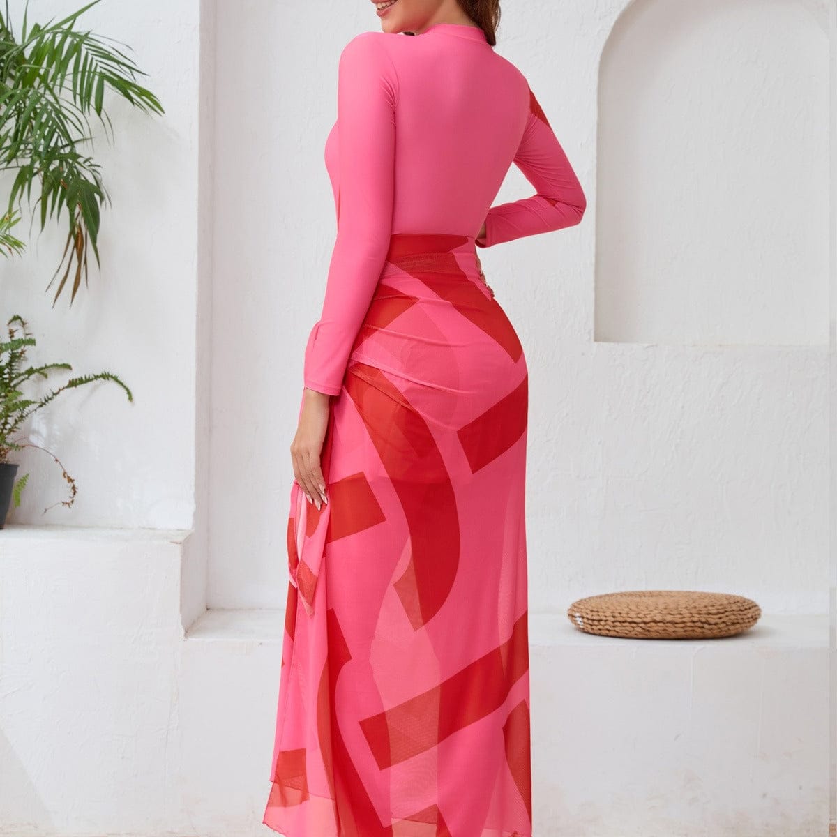 Long Sleeve Peplum Swim Set(MB025) - A-1 Thread Vault