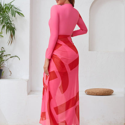 Long Sleeve Peplum Swim Set(MB025) - A-1 Thread Vault