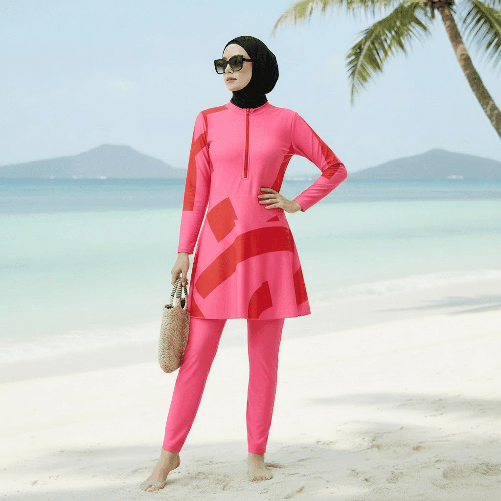 Long Sleeve Peplum Swim Set(MB025) - A-1 Thread Vault