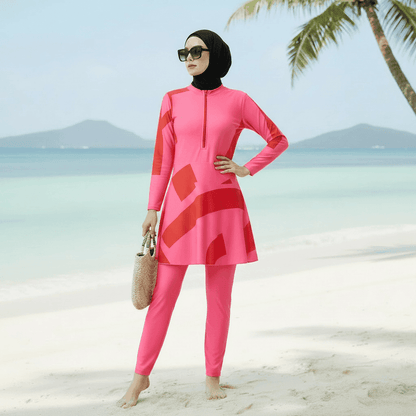 Long Sleeve Peplum Swim Set(MB025) - A-1 Thread Vault