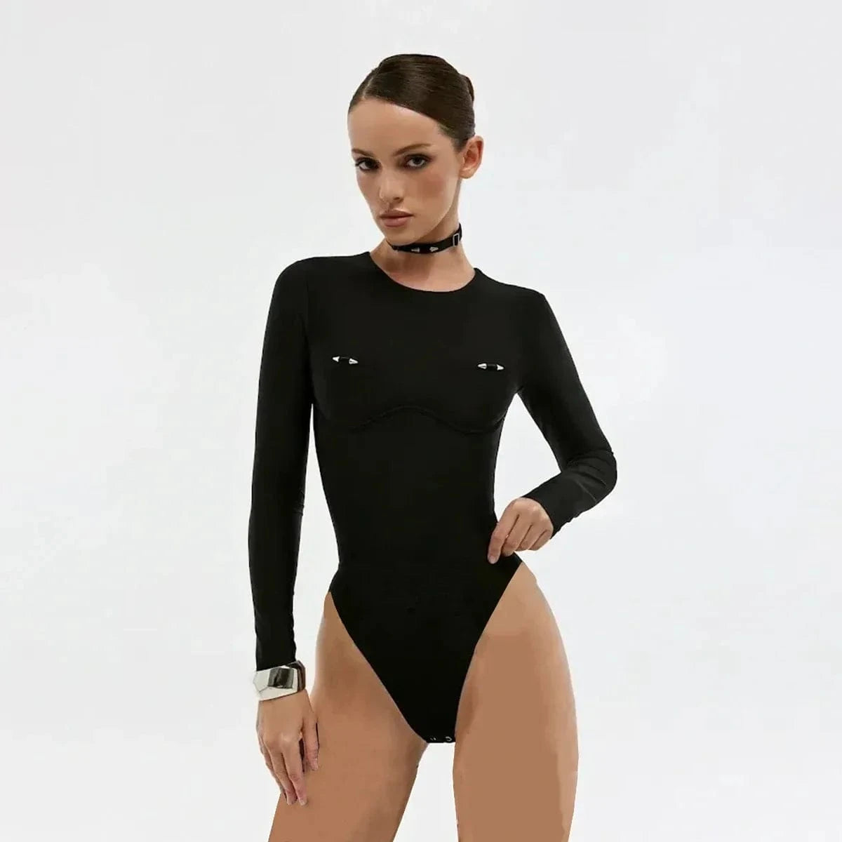 Long Sleeves 2025 Sexy Women One Piece Swimsuit Swimwear Female Solid Biquini Monokini Swimming Suit Bathing Suit Beachwear - A-1 Thread Vault