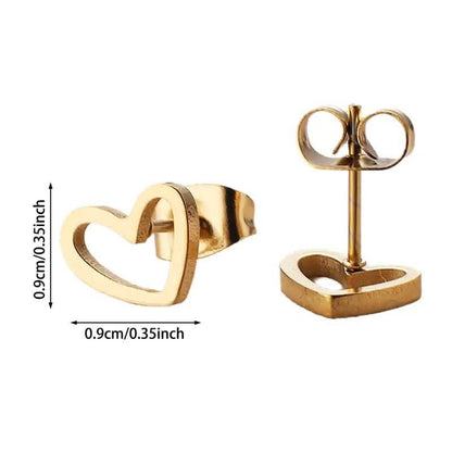 Love Stud Alloy Heart Earrings - A-1 Thread Vault