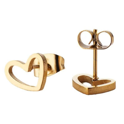 Love Stud Alloy Heart Earrings - A-1 Thread Vault