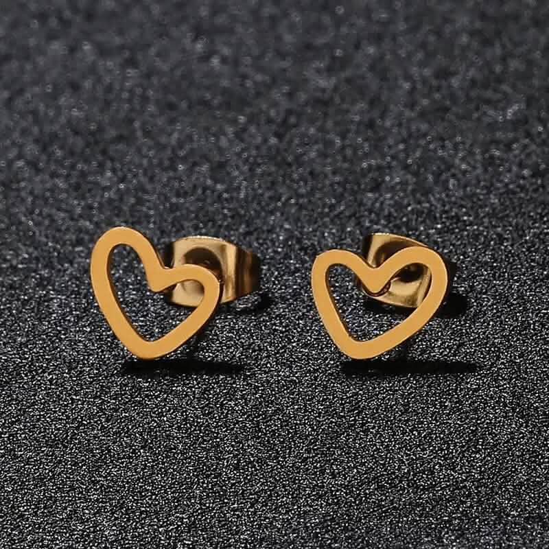 Love Stud Alloy Heart Earrings - A-1 Thread Vault