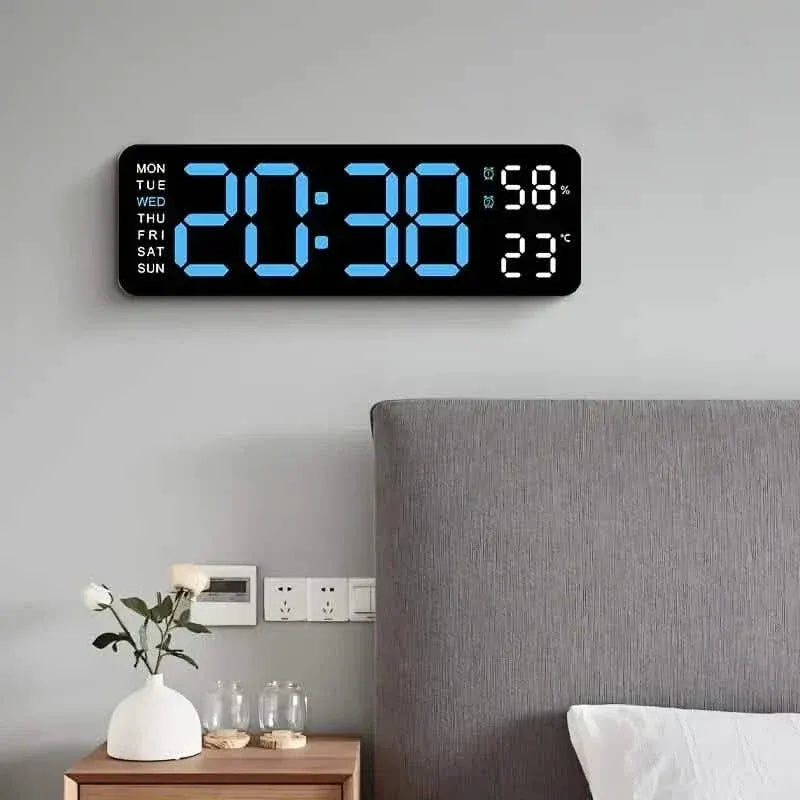Luminous Large Screen LED Alarm Clock - Displays Week, Temperature, Humidity, and Timer - A-1 Thread Vault