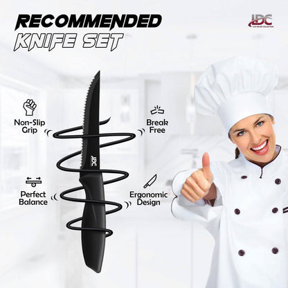 Lux Decor Collection Kitchen Knife Set Ultra Sharp Stainless Steel Knives Set - A-1 Thread Vault
