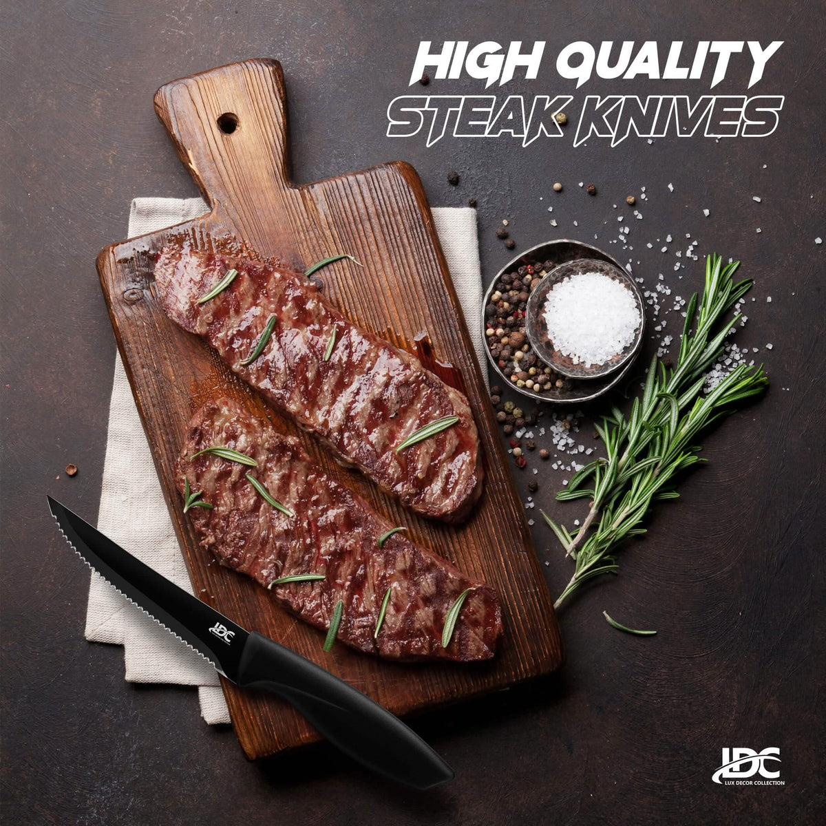 Lux Decor Collection Kitchen Knife Set Ultra Sharp Stainless Steel Knives Set - A-1 Thread Vault