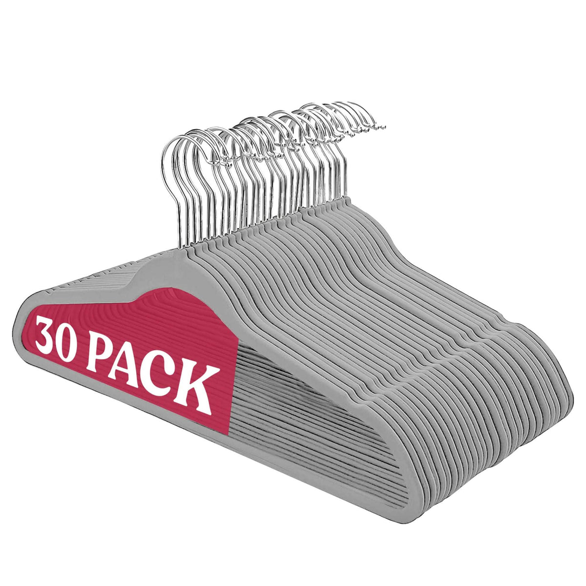 Lux Decor Collection Velvet Hangers Non-Slip Cloth Storage Organizer Space Saving Closet Clothing Hanger Pack - A-1 Thread Vault