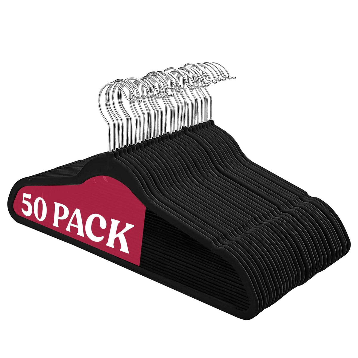 Lux Decor Collection Velvet Hangers Non-Slip Cloth Storage Organizer Space Saving Closet Clothing Hanger Pack - A-1 Thread Vault