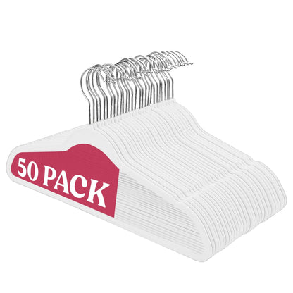Lux Decor Collection Velvet Hangers Non-Slip Cloth Storage Organizer Space Saving Closet Clothing Hanger Pack - A-1 Thread Vault