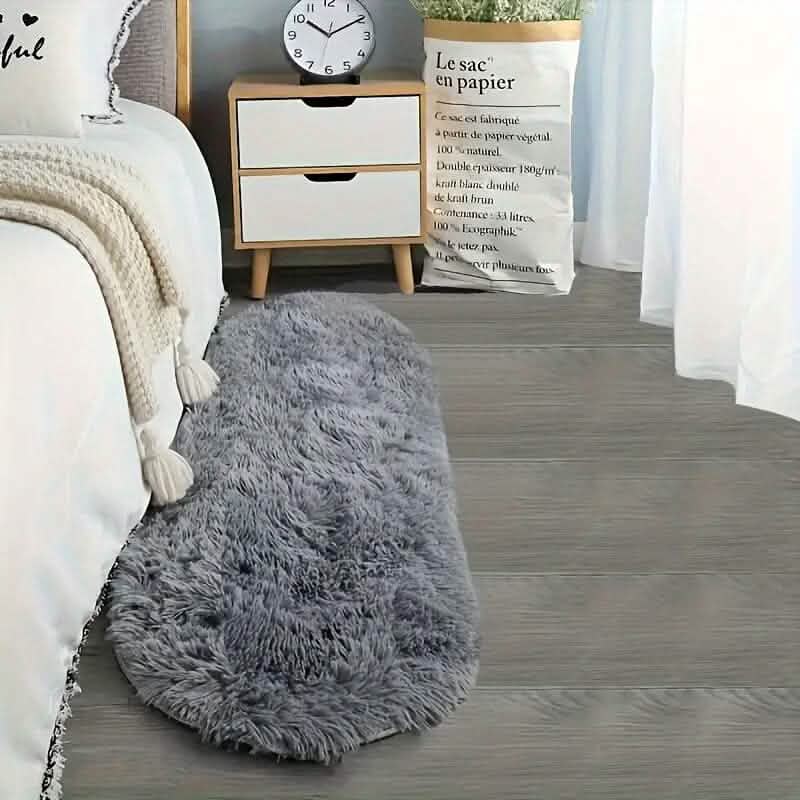 Luxurious Soft Faux Fur Oval Area Rug - A-1 Thread Vault
