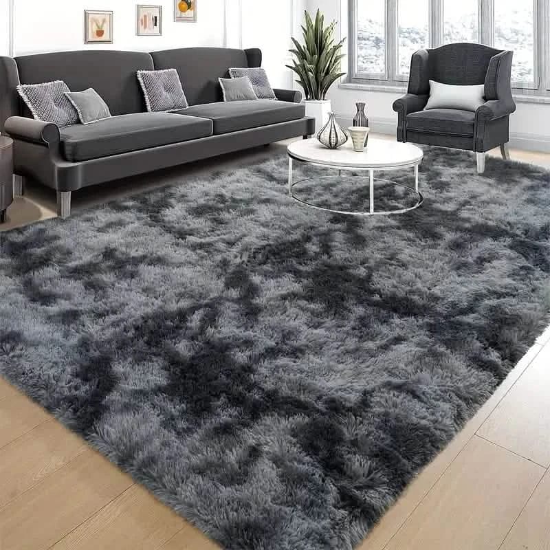Luxurious Velvet Rectangular Shaggy Plush Carpet Rug - A-1 Thread Vault