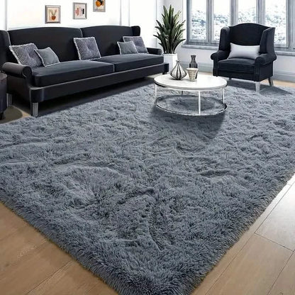Luxurious Velvet Rectangular Shaggy Plush Carpet Rug - A-1 Thread Vault