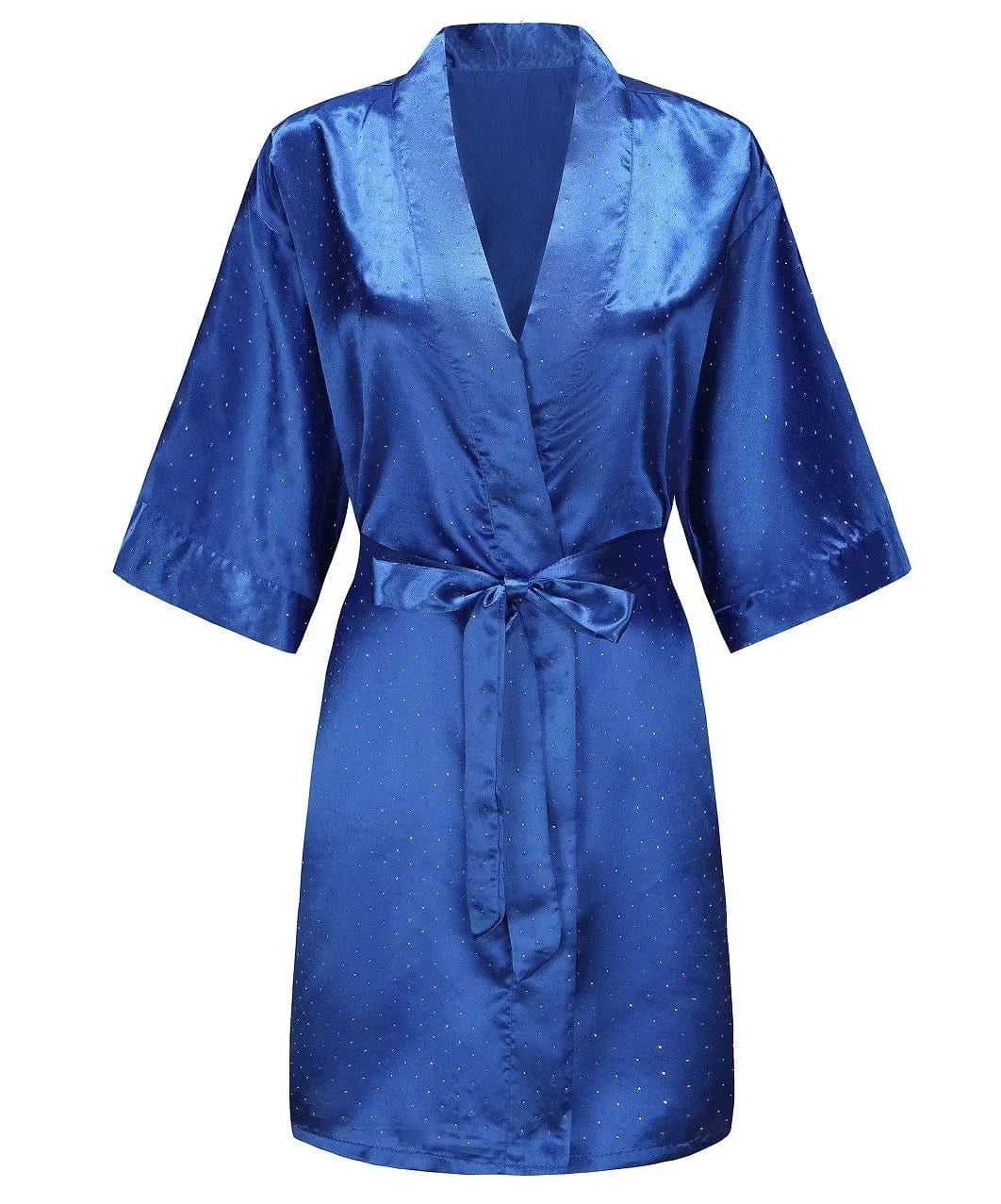 Luxury Bridal Short Robe Wedding Day Diamond Feather Dressing Gown Silk Satin Whi - A-1 Thread Vault