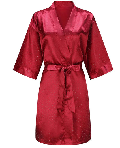 Luxury Bridal Short Robe Wedding Day Diamond Feather Dressing Gown Silk Satin Whi - A-1 Thread Vault