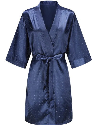 Luxury Bridal Short Robe Wedding Day Diamond Feather Dressing Gown Silk Satin Whi - A-1 Thread Vault